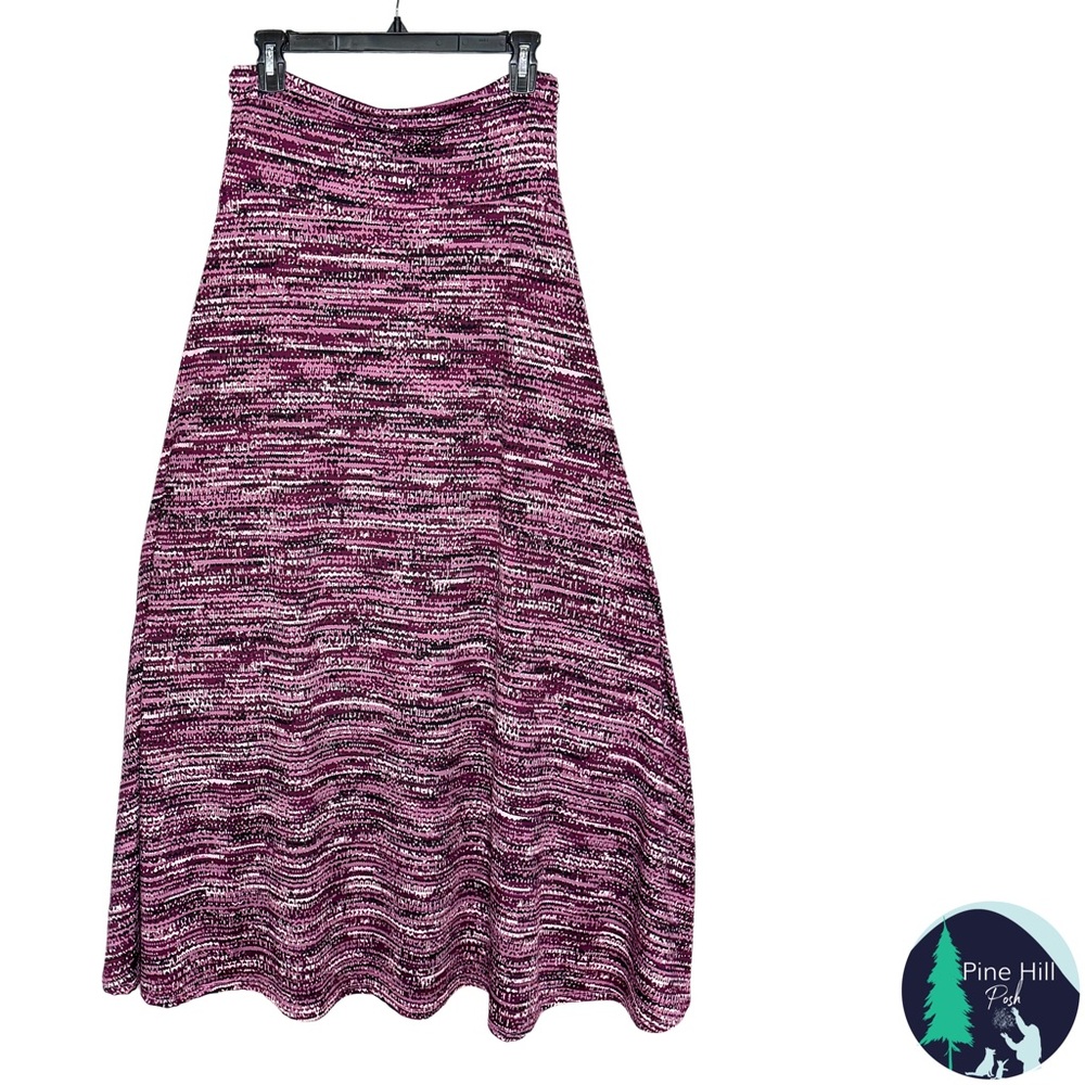 LuLaRoe Olivia High Low Maxi Skirt Dress Womens M Purple Abstract Stretch NWOT - Picture 3 of 7
